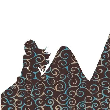 Oread mountain nymph pattern silhouette ancient mythology fantas Illustrazione stock