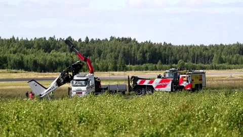 Örebro plane crash Stock Footage 164228428
