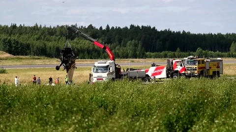Örebro plane crash Stock Footage 164228440