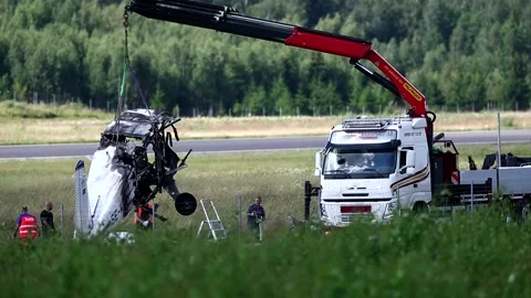 Örebro plane crash Stock Footage 164228441