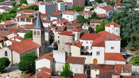 Oréc-sur-Loir Riverside Drone Panorama, France Stock Footage 320187655