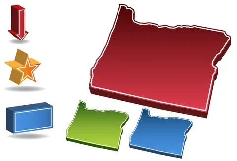 Oregon 3d Stock Illustration