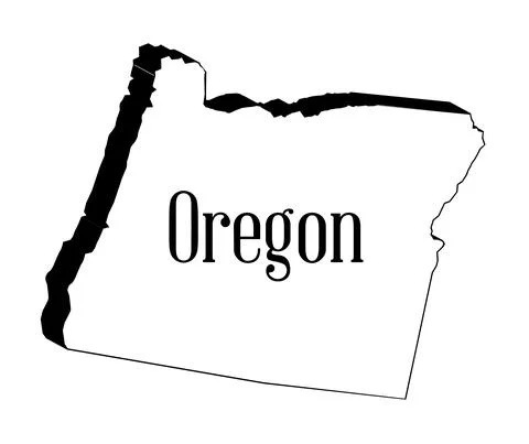 Oregon 3D Outline Map Stock Illustration
