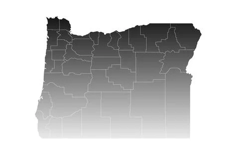 Oregon administrative map. counties map of Oregon, blank Map, empty map of .. Stock Illustration
