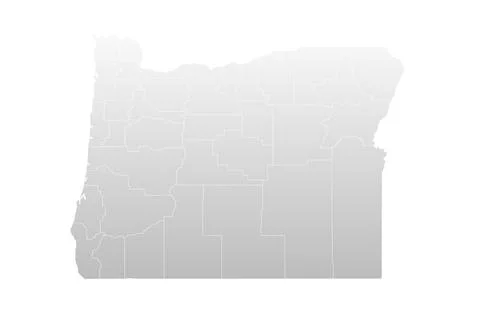 Oregon administrative map. counties map of Oregon, blank Map, empty map of .. Stock Illustration