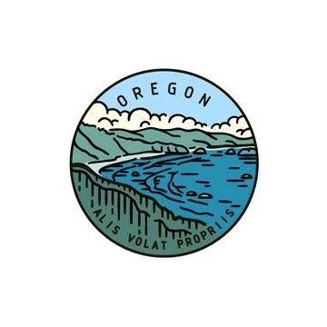 Oregon Bay. Ocean Stock Illustration
