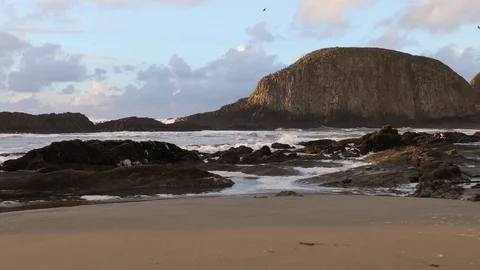 Oregon Beach Scene Stock Footage 70625925