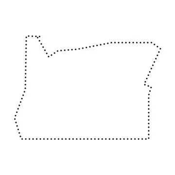 Oregon black outline map. State of USA Stock Illustration