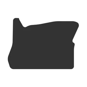 Oregon black silhouette map. State of USA Ilustração Stock