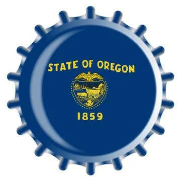 Oregon Bottle Cap Stock Illustration