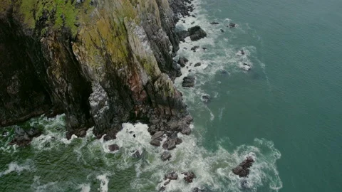 Oregon Cliffside Coast Drone Shot Stock Footage 200797524