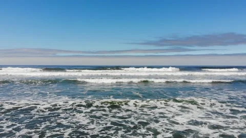 Oregon Coast Blue Sky Waves Stock Footage