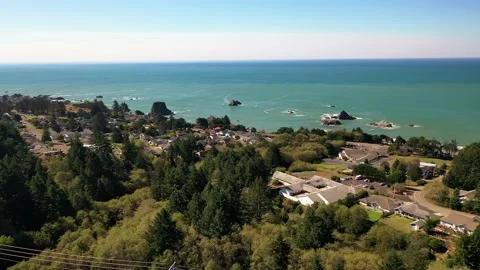 Oregon Coast Drone Stock Footage 200091316