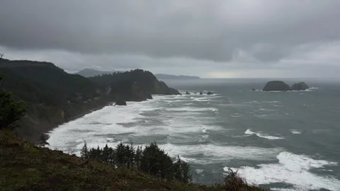 Oregon Coast King Tide Video stock 296659216