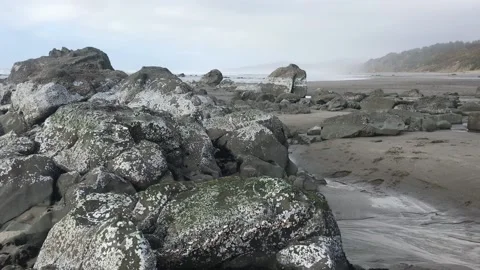 Oregon Coast Moving Time Lapse: Fivemile Point north of Bandon Video stock 148057279
