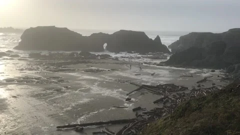 Oregon Coast Moving Time Lapse: Coquille Point, Bandon Video stock 148057766