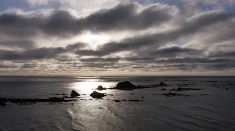 Oregon Coast Ocean and Clouds time lapse Stock Footage 23609268