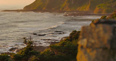 Oregon Coast Rack Focus Stock Footage 44281600