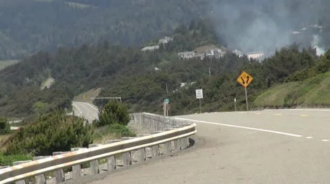 Oregon Coast Road with Fire 스톡 동영상 11270443