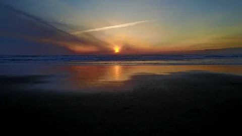 Oregon Coast sunset Stock Footage 87778167