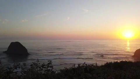 Oregon Coast Sunset Stock Footage 153930764