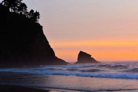 Oregon Coast sunset Stock Photos
