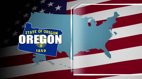 Oregon Countered Flag and Information Panel Stock Footage 66775229