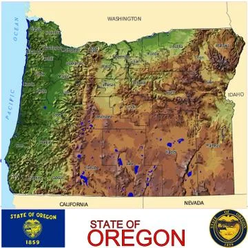 Oregon counties emblem motto Stock Illustration