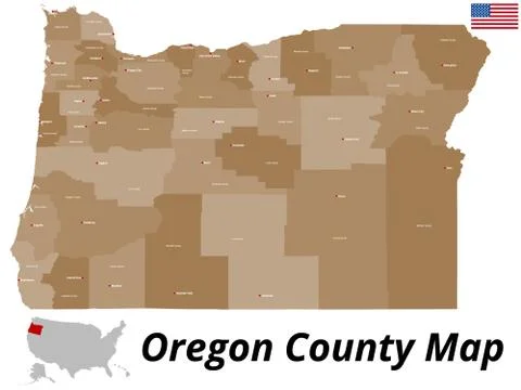 Oregon County Map Stock Illustration