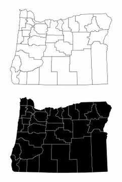 Oregon County Maps Stock Illustration