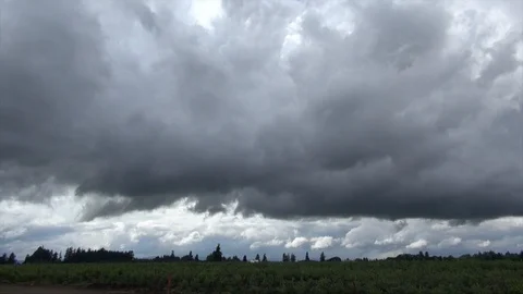 Oregon dark clouds time lapse Stock Footage 96316280