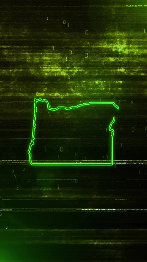 Oregon Digital Futuristic Glitch Map Vídeos de archivo 334726599