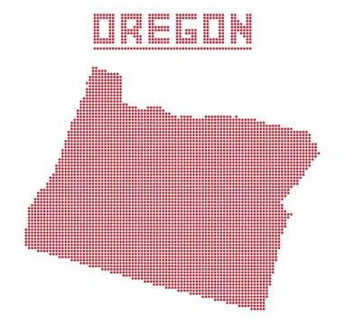 Oregon Dot Map Stock Illustration