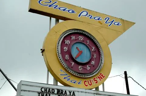 Oregon eugene clock time restaurant advice alert Foto stock