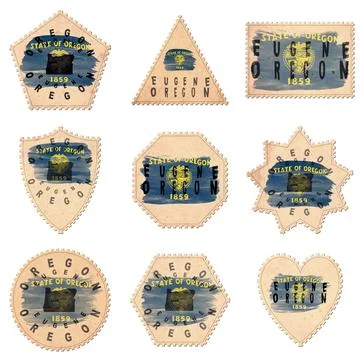 Oregon Eugene Postage Stamps イラスト素材