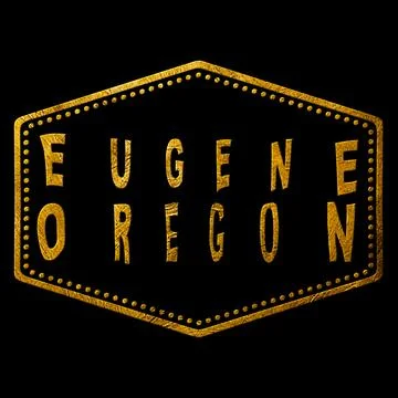 Oregon Eugene Seal Map Design Stock Illustration