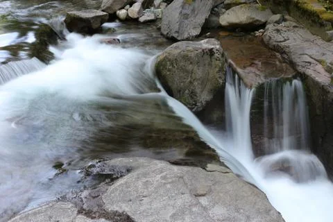 Oregon exposed flowing water Stock Photos