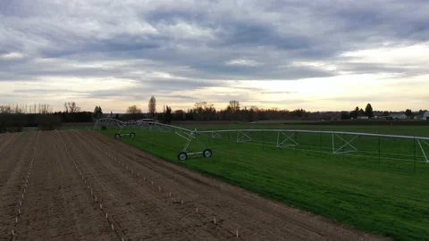 Oregon Farmland Irrigation Stock Footage 131136622