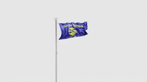 Oregon   Flag Pole  Animation Include Alpha 3D Rendering Video stock 283034664