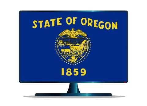 Oregon Flag TV Stock Illustration