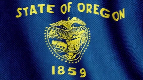 Oregon flag waving animation Stock Footage 76228578