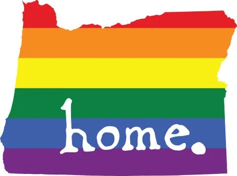 Oregon gay pride vector state sign Stock Illustration