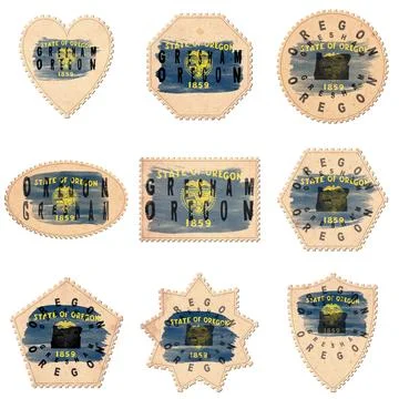 Oregon Gresham Postage Stamps 写真素材
