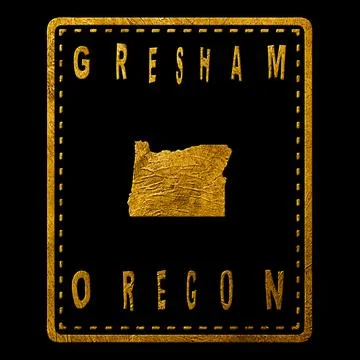 Oregon Gresham Seal Map Design Stock-Illustration