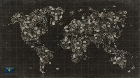 Oregon Gresham Stamp World Map Stock-Illustration