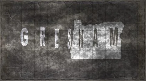Oregon Gresham Typography Map 写真素材