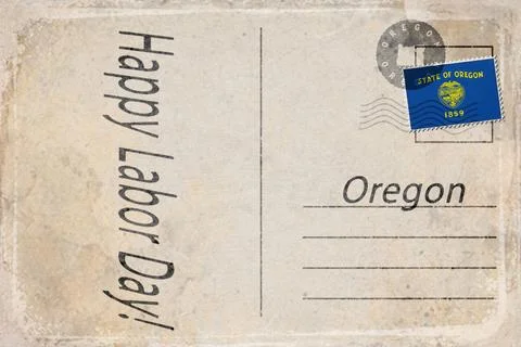 Oregon Labor Day Workers Parade Background Illustrazione stock