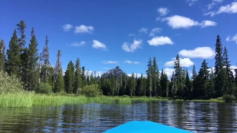 Oregon Lake Kayaking Stock Footage 293506911
