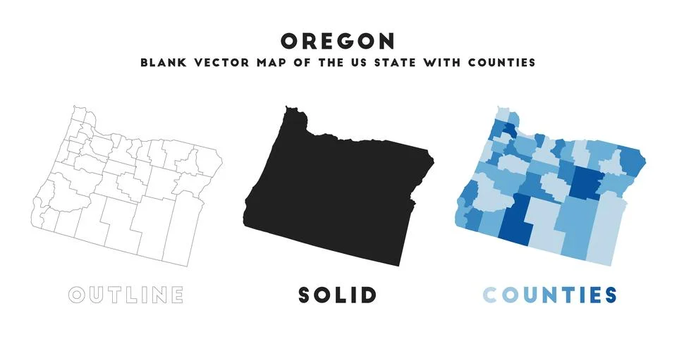 Oregon map. Borders of Oregon for your infographic. Vector us state shape. .. Stock Illustration