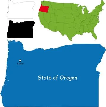 Oregon map Stock Illustration